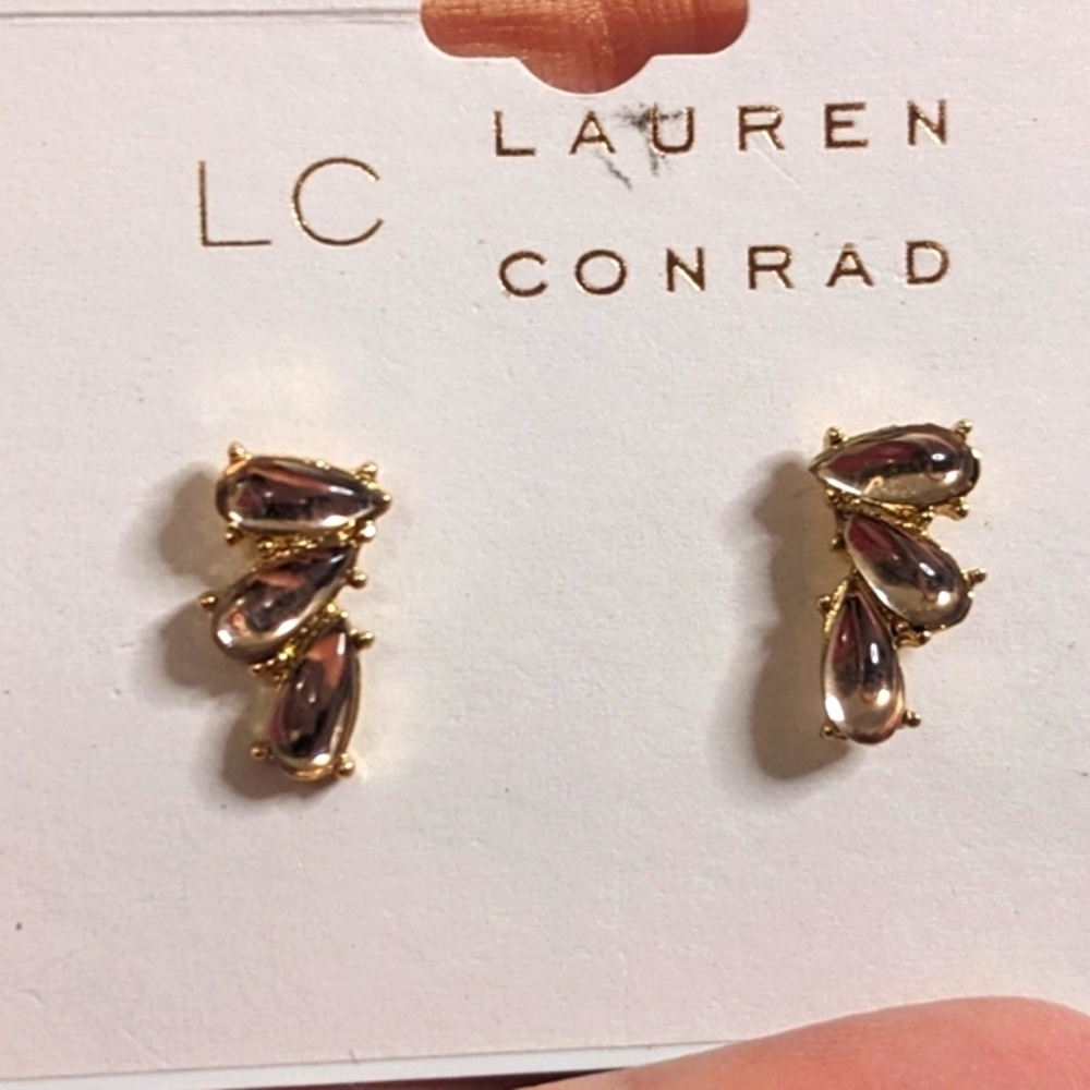Lauren Conrad‎ Gold Tone Crystal Earrings